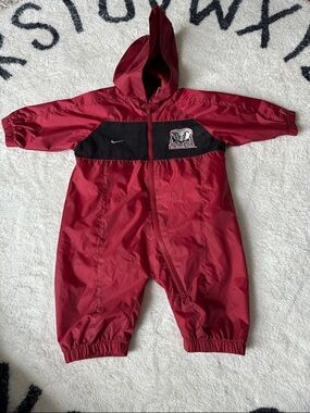 Nike crimson and Black Infant Hooded One-Piece